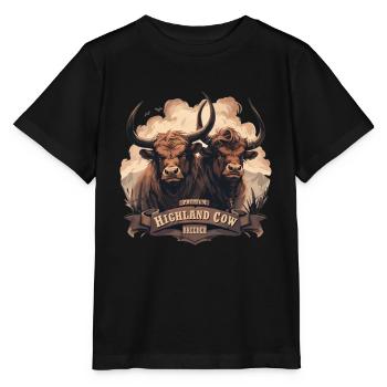 Éleveur de vaches Highland haut de gamme - T-shirt bio MINI CREATOR Stanley/Stella Enfant - noir - Devant - Mikhail (115cm)