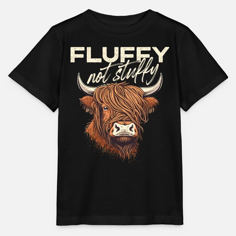 Vache moelleuse pas étouffante des Highlands - T-shirt bio MINI CREATOR Stanley/Stella Enfant - noir