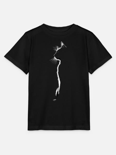 Silhouette de chat minimaliste - Élégant - T-shirt bio MINI CREATOR Stanley/Stella Enfant - noir