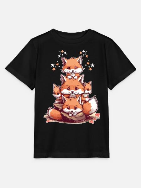 Niedliche Füchse - T-shirt MINI CREATOR barn från Stanley/Stella - svart