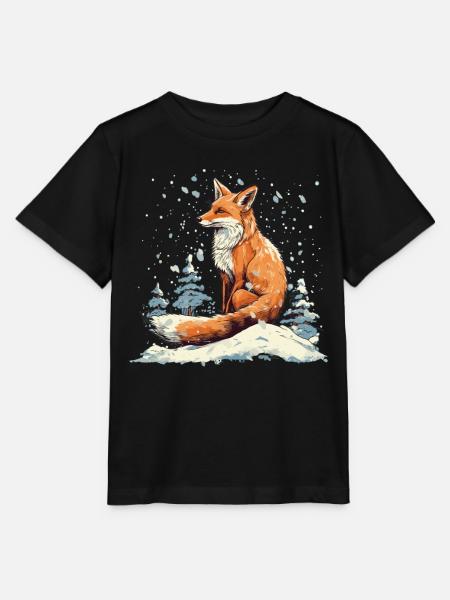 Fuchs Im Winterwunderland - T-shirt MINI CREATOR barn från Stanley/Stella - svart