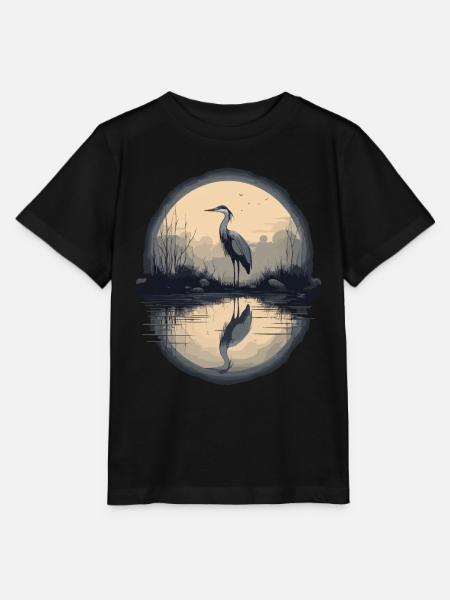 Majestätischer Graureiher - Stanley/Stella Kinder T-Shirt MINI CREATOR - Schwarz
