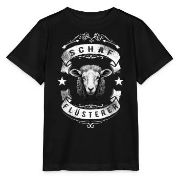 Schafflüsterer - Schaf Silhouette - Stanley/Stella Kinder T-Shirt MINI CREATOR  - Schwarz - Vorne - Mikhail (115cm)