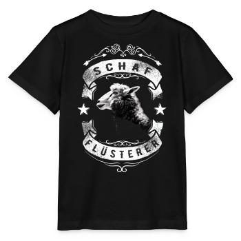 Schafflüsterer - Schaf Silhouette - Stanley/Stella Kinder T-Shirt MINI CREATOR  - Schwarz - Vorne - Mikhail (115cm)
