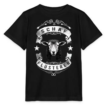 Schafflüsterer - Schaf Silhouette - Stanley/Stella Kinder T-Shirt MINI CREATOR  - Schwarz - Vorne - Mikhail (115cm)