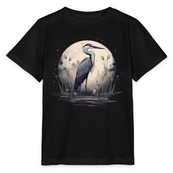 Héron cendré majestueux - T-shirt bio MINI CREATOR Stanley/Stella Enfant - noir - Devant - Mikhail (115cm)