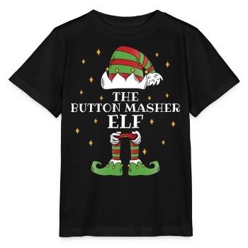 The Button Masher Elf Video Gaming - Stanley/Stella Kinder T-Shirt MINI CREATOR  - Schwarz - Vorne - Mikhail (115cm)