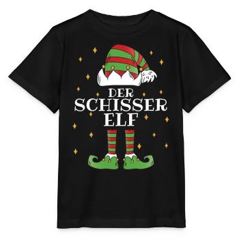Der Schisser Elf - Familien Weihnachtsoutfit - Stanley/Stella Kinder T-Shirt MINI CREATOR  - Schwarz - Vorne - Mikhail (115cm)