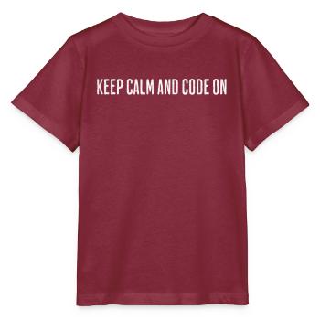 Code In Calmness – Mindful Programmer Design - Stanley/Stella MINI CREATOR Kids’ T-Shirt - burgundy - Front - Kain (125cm)