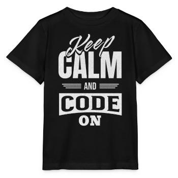 Ruhe Bewahren Und Programmieren – Inspiration Für - Stanley/Stella Kinder T-Shirt MINI CREATOR  - Schwarz - Vorne - Mikhail (115cm)