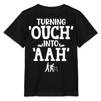 Turning "ouch" into "aah" – calming - Stanley/Stella MINI CREATOR Kids’ T-Shirt - black - Front - Mikhail (115cm)