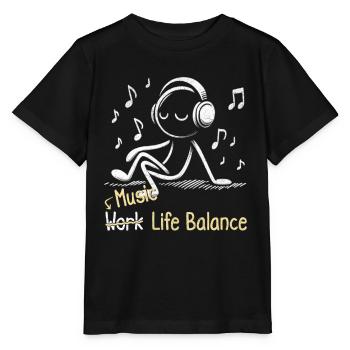 Music Life Balance - Stanley/Stella Kinder T-Shirt MINI CREATOR  - Schwarz - Vorne - Mikhail (115cm)