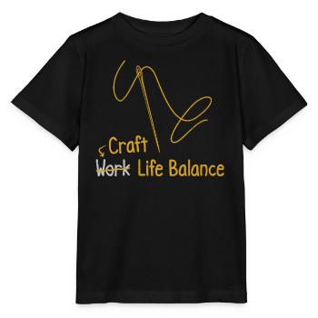 Artisanat, travail, vie privée, équilibre – Bricolage d’artisanat - T-shirt bio MINI CREATOR Stanley/Stella Enfant - noir - Devant - Mikhail (115cm)
