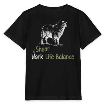 Shear Work Life Balance – Sheep Shepherd - Stanley/Stella MINI CREATOR Kids’ T-Shirt - black - Front - Mikhail (115cm)