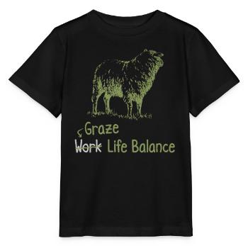 Shear Work Life Balance – Sheep Shepherd - Stanley/Stella MINI CREATOR Kids’ T-Shirt - black - Front - Mikhail (115cm)