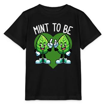 Mint To Be – Fresh Love & Leafy Laughter - Stanley/Stella MINI CREATOR Kids’ T-Shirt - black - Front - Mikhail (115cm)
