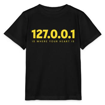 127.0.0.1 – Herz Eines Programmierers - Stanley/Stella Kinder T-Shirt MINI CREATOR  - Schwarz - Vorne - Mikhail (115cm)