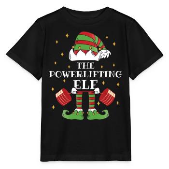 The Powerlifting Elf – Awakens the - Stanley/Stella MINI CREATOR Kids’ T-Shirt - black - Front - Mikhail (115cm)