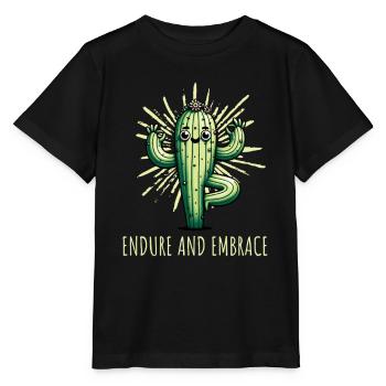 Endure and Embrace Cactus Yoga - Stanley/Stella MINI CREATOR Kids’ T-Shirt - black - Front - Mikhail (115cm)