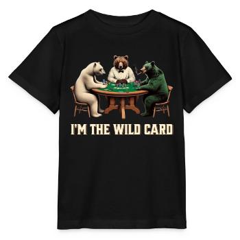Je suis le Wild Card Bear Poker - T-shirt bio MINI CREATOR Stanley/Stella Enfant - noir - Devant - Mikhail (115cm)