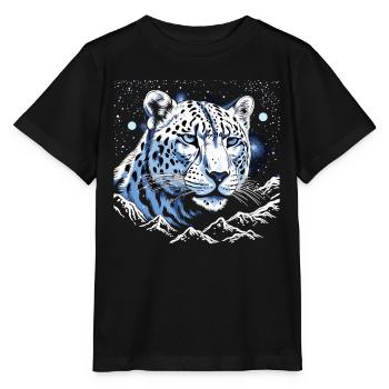 Gardien léopard des neiges céleste - T-shirt bio MINI CREATOR Stanley/Stella Enfant - noir - Devant - Mikhail (115cm)