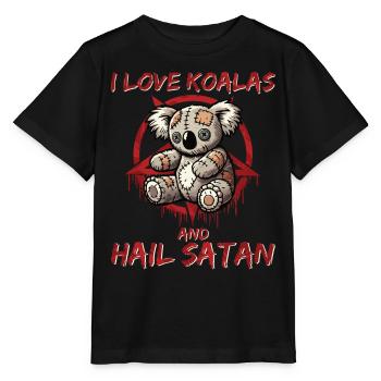 J’aime les koalas et je salue Satan Gothic Metal Fun - T-shirt bio MINI CREATOR Stanley/Stella Enfant - noir - Devant - Mikhail (115cm)