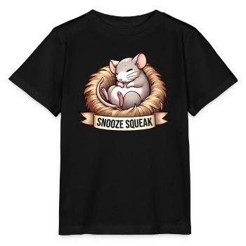 Snooze Squeak Funny Sleepy Animal Design - Stanley/Stella Kinder T-Shirt MINI CREATOR  - Schwarz - Vorne - Mikhail (115cm)