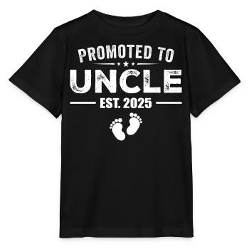 Promoted To Uncle Est 2025 Funny For New Uncle - Stanley/Stella MINI CREATOR Kids’ T-Shirt - black - Front - Mikhail (115cm)