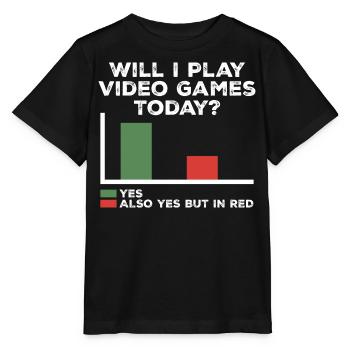 Werde ich heute Videospiele spielen | Videospiele - Stanley/Stella Kinder T-Shirt MINI CREATOR  - Schwarz - Vorne - Mikhail (115cm)