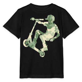 Camouflage Rider Scooter Teens - Stanley/Stella Kinder T-Shirt MINI CREATOR  - Schwarz - Vorne - Mikhail (115cm)