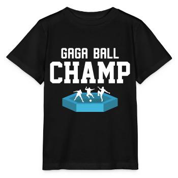 Gaga Ball Champ Gewinnt Jedes Spiel - Stanley/Stella Kinder T-Shirt MINI CREATOR  - Schwarz - Vorne - Mikhail (115cm)
