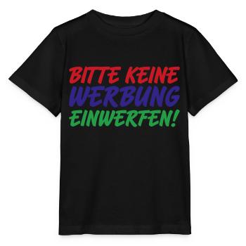 Bitte keine Werbung | Farben änderbar - Stanley/Stella Kinder T-Shirt MINI CREATOR  - Schwarz - Vorne - Mikhail (115cm)