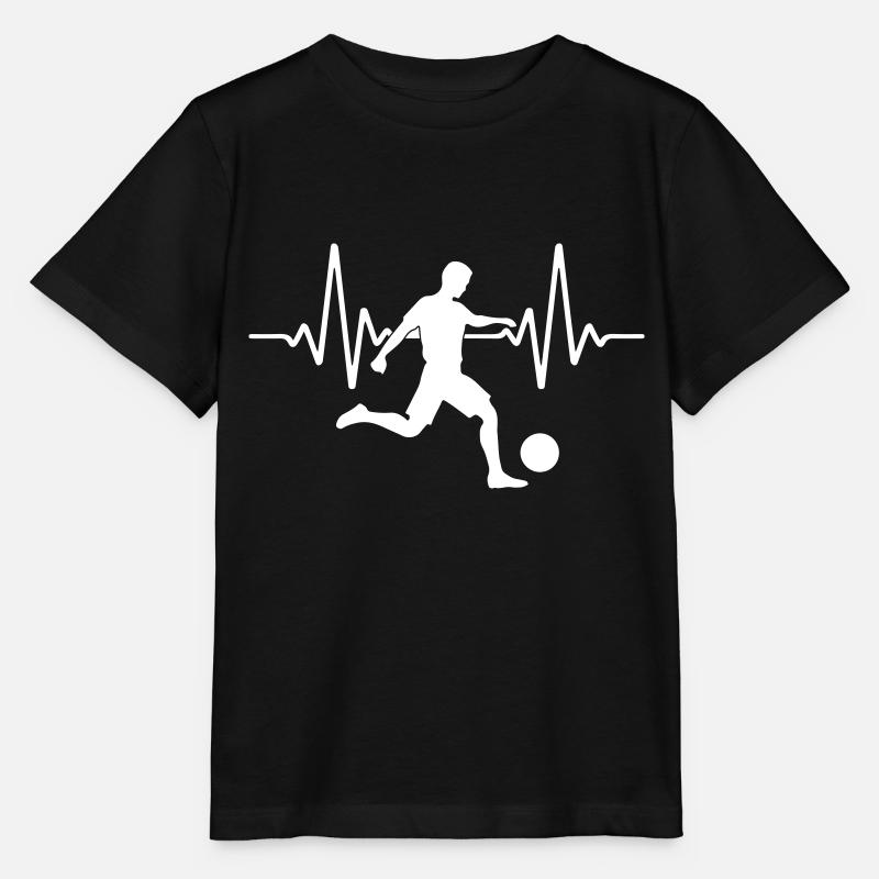 Footballeur Heartbeat | Couleur changeable - T-shirt bio MINI CREATOR Stanley/Stella Enfant - noir