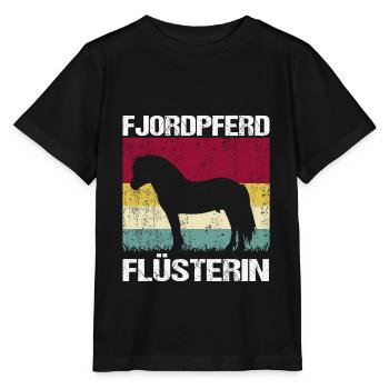 Fjordpferd Mama Flüsterin - Stanley/Stella Kinder T-Shirt MINI CREATOR  - Schwarz - Vorne - Mikhail (115cm)