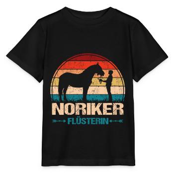 Noriker Pferd Mama Flüsterin - Stanley/Stella Kinder T-Shirt MINI CREATOR  - Schwarz - Vorne - Mikhail (115cm)