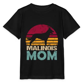Belgian Shepherd Malinois Mama Mom Vintage - Stanley/Stella MINI CREATOR Kids’ T-Shirt - black - Front - Mikhail (115cm)