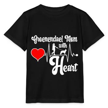 Groenendael Belgian Shepherd Mom Mama Herzschlag - Stanley/Stella Kinder T-Shirt MINI CREATOR  - Schwarz - Vorne - Mikhail (115cm)