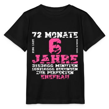 Zuckerhochzeit 6 Hochzeitstag Ehefrau lustiges - Stanley/Stella Kinder T-Shirt MINI CREATOR  - Schwarz - Vorne - Mikhail (115cm)