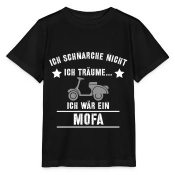 Mofa t-shirt Schnarchen Schlafen Geschenk Roller - Stanley/Stella Kinder T-Shirt MINI CREATOR  - Schwarz - Vorne - Mikhail (115cm)
