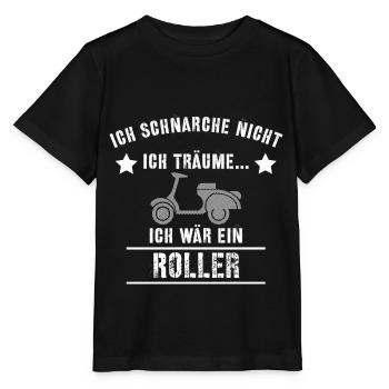 Roller Schnarchen Schlafen Geschenk t-Shirt - Stanley/Stella Kinder T-Shirt MINI CREATOR  - Schwarz - Vorne - Mikhail (115cm)