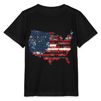 Patriotisches Puzzle Flagge Amerikanischer Stolz - Stanley/Stella Kinder T-Shirt MINI CREATOR  - Schwarz - Vorne - Mikhail (115cm)