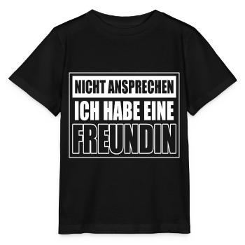 Nicht ansprechen Ich habe eine Freundin - Stanley/Stella Kinder T-Shirt MINI CREATOR  - Schwarz - Vorne - Mikhail (115cm)