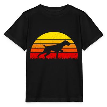 Drahtharr Hunting Dog Sunset Dogs - Stanley/Stella MINI CREATOR Kids’ T-Shirt - black - Front - Mikhail (115cm)