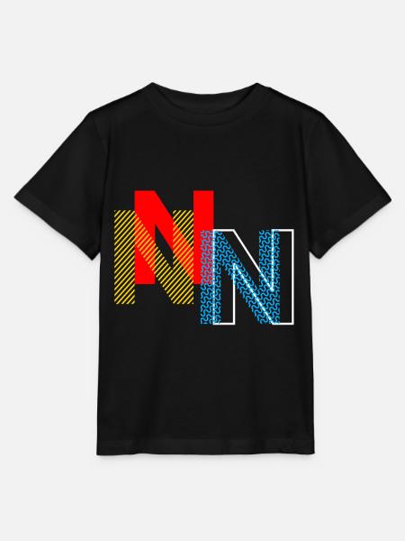 Buchstabe N - Stanley/Stella Kinder T-Shirt MINI CREATOR  - Schwarz
