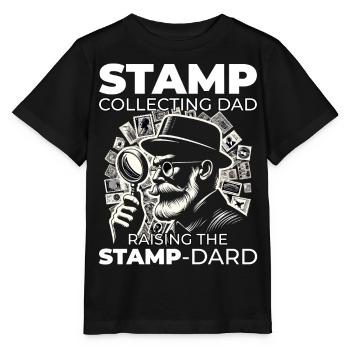 Collectionneur de timbres-poste vintage papa philatéliste - T-shirt bio MINI CREATOR Stanley/Stella Enfant - noir - Devant - Mikhail (115cm)