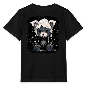 Ours en peluche Emo mignon - T-shirt bio MINI CREATOR Stanley/Stella Enfant - noir - Devant - Mikhail (115cm)