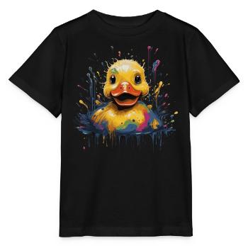 Canard en plastique - T-shirt bio MINI CREATOR Stanley/Stella Enfant - noir - Devant - Mikhail (115cm)