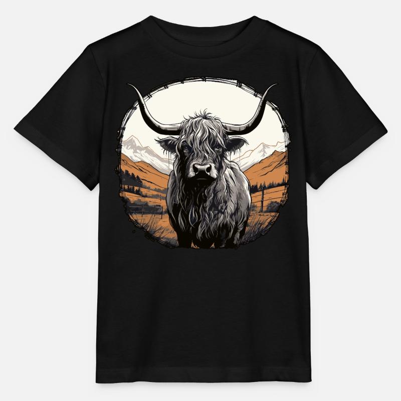 Schottisches Hochlandrind - Stanley/Stella Kinder T-Shirt MINI CREATOR  - Schwarz