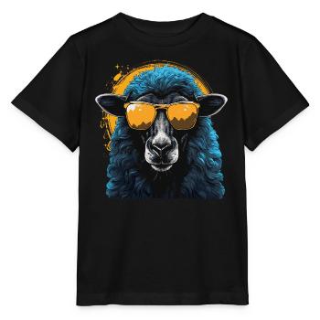 Mouton cool avec des lunettes de soleil - T-shirt bio MINI CREATOR Stanley/Stella Enfant - noir - Devant - Mikhail (115cm)