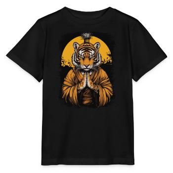 Tiger Monk - Stanley/Stella MINI CREATOR Kids’ T-Shirt - black - Front - Mikhail (115cm)